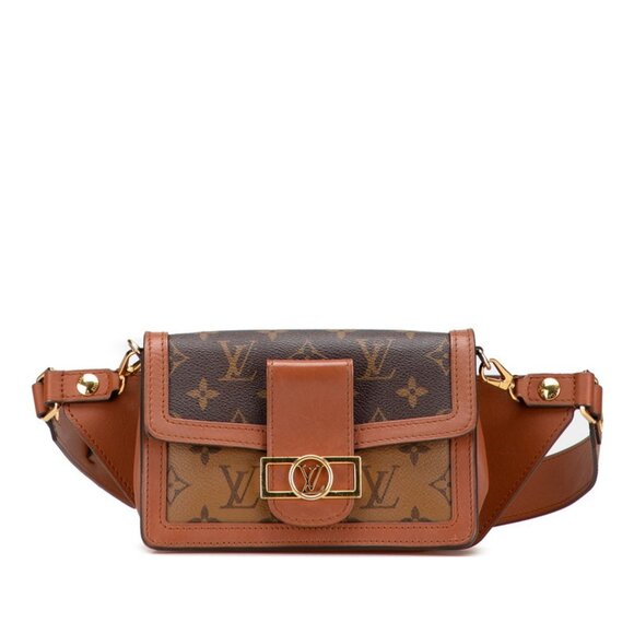 Louis Vuitton Handbags - LOUIS VUITTON Brown Monogram Leather Dauphine Hobo Bag